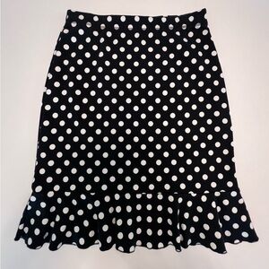 NEW NWOT MADISON HILL BLACK & WHITE POLKA DOT MIDI SKIRT IN SIZE MEDIUM